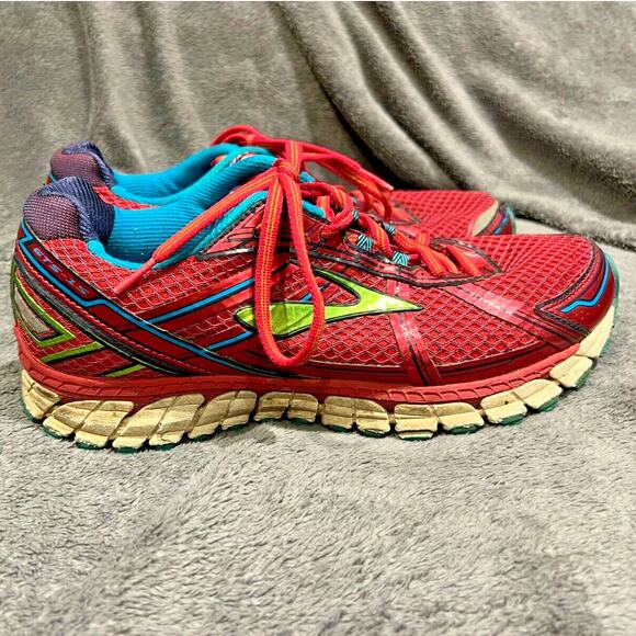 Brooks Adrenaline GTS 15 Women’s Athletic Running Shoes Size 10B Pink/Green/Blue - Picture 3 of 6